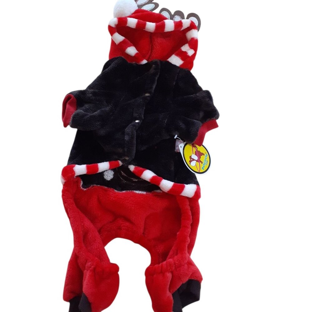 Petcircle Pet Dog Elk Moose Fleeve Christmas Holiday Clothes Hoodie Black Red NW
